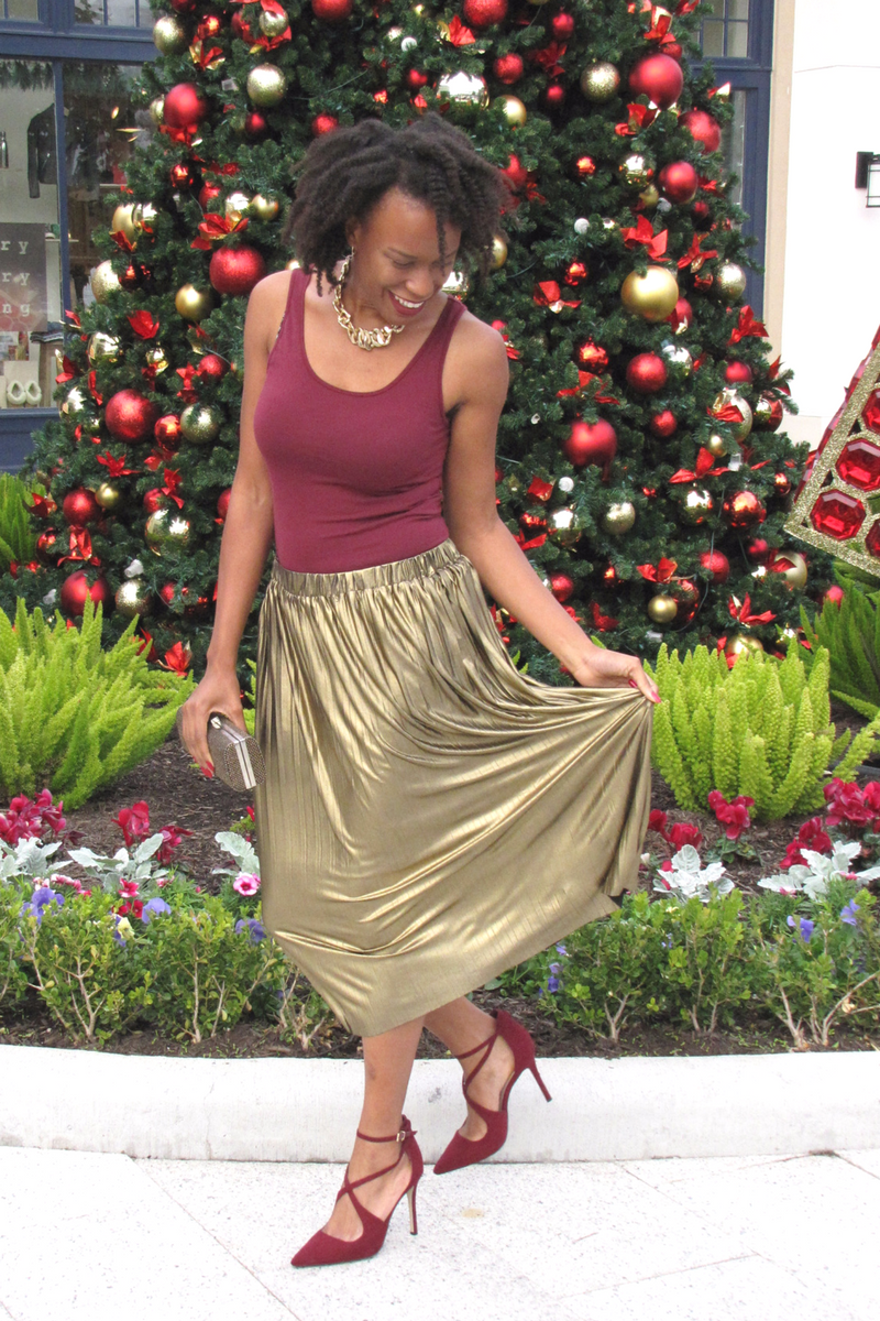 francessca's gold skirt 