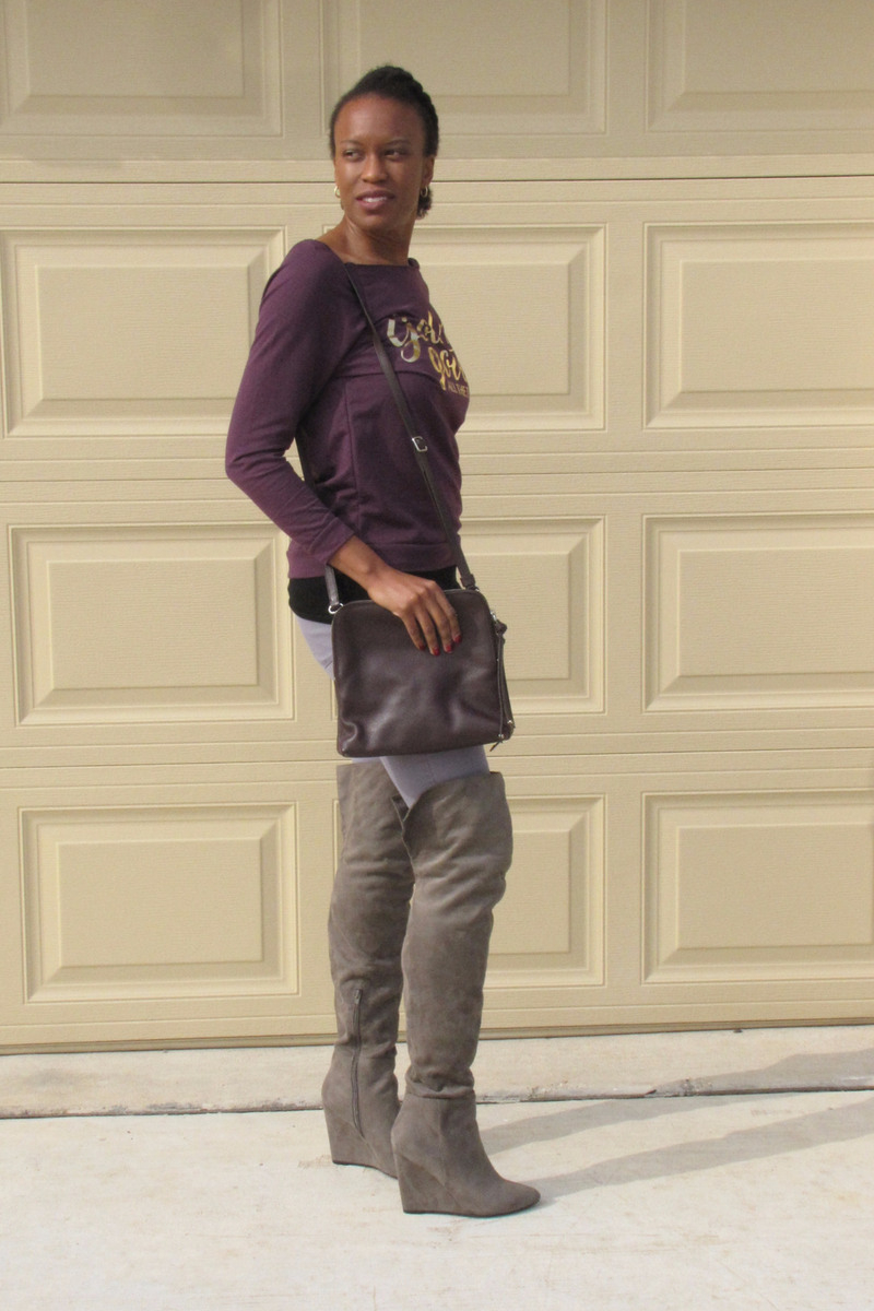 purple and gold sweatshirt