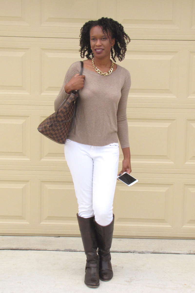 forever21 blouse and Marshall's white pants