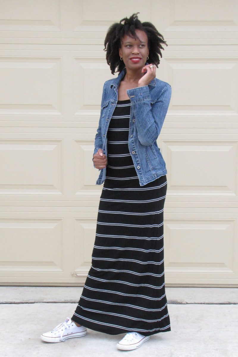 maxi dress and converses