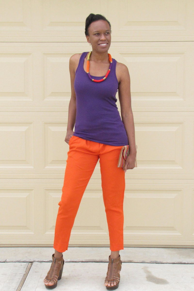 purple and orange color blocking