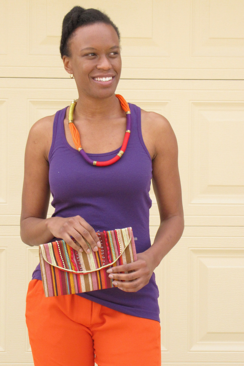 purple and orange colorblocking