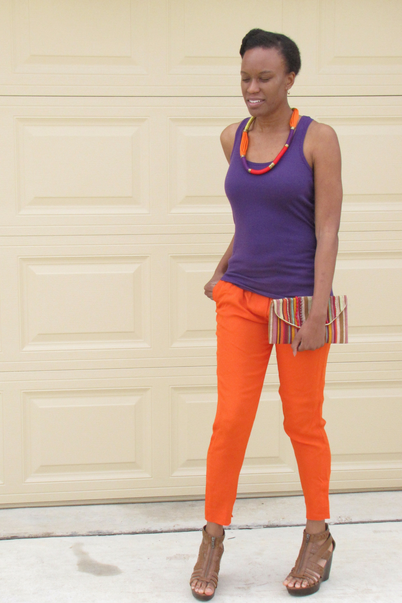 purple and orange color blocking