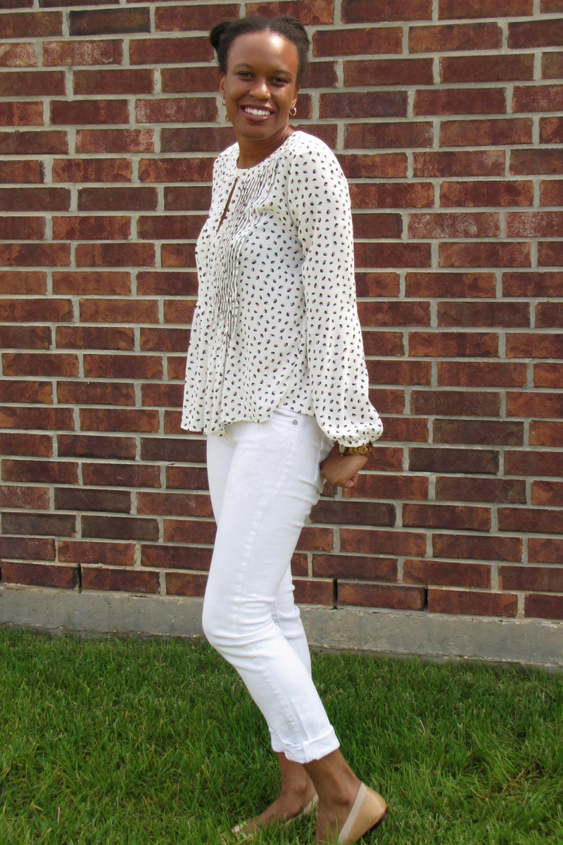 anne taylor top and marshall's white pants