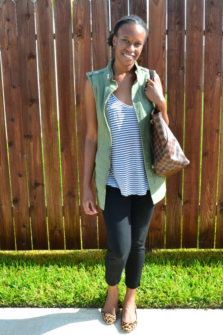 cabi vest and j.crew shoes 